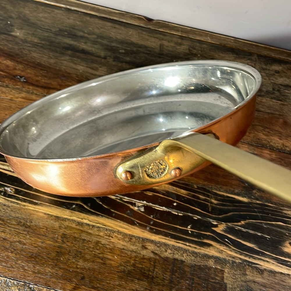 Copral brass and copper frypan 10 1/2” heavy quality made in Portugal